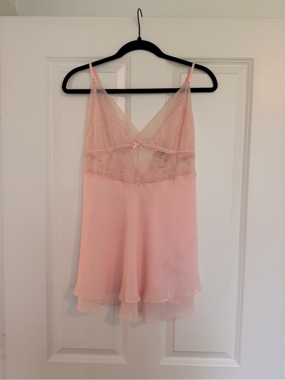 In Bloom Sheer Lace-Trim Blush Pink Chemise